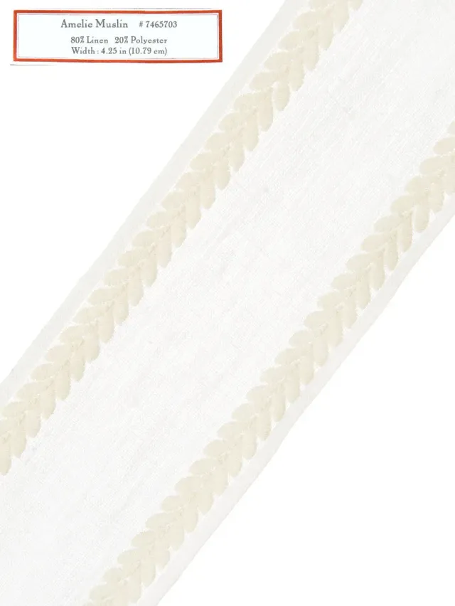 French General Amelie Muslin galon décoratif au mètre 10 cm