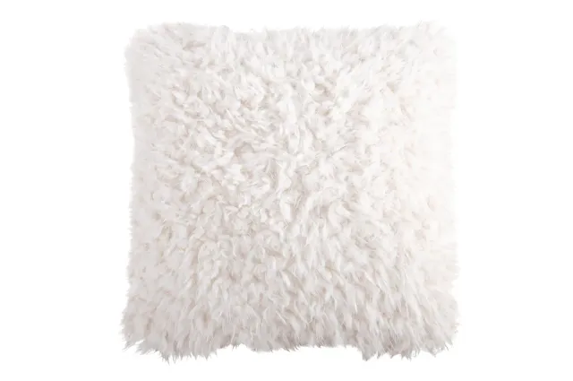 STOF Charme housse coussin 40x40 cm blanc fourrure