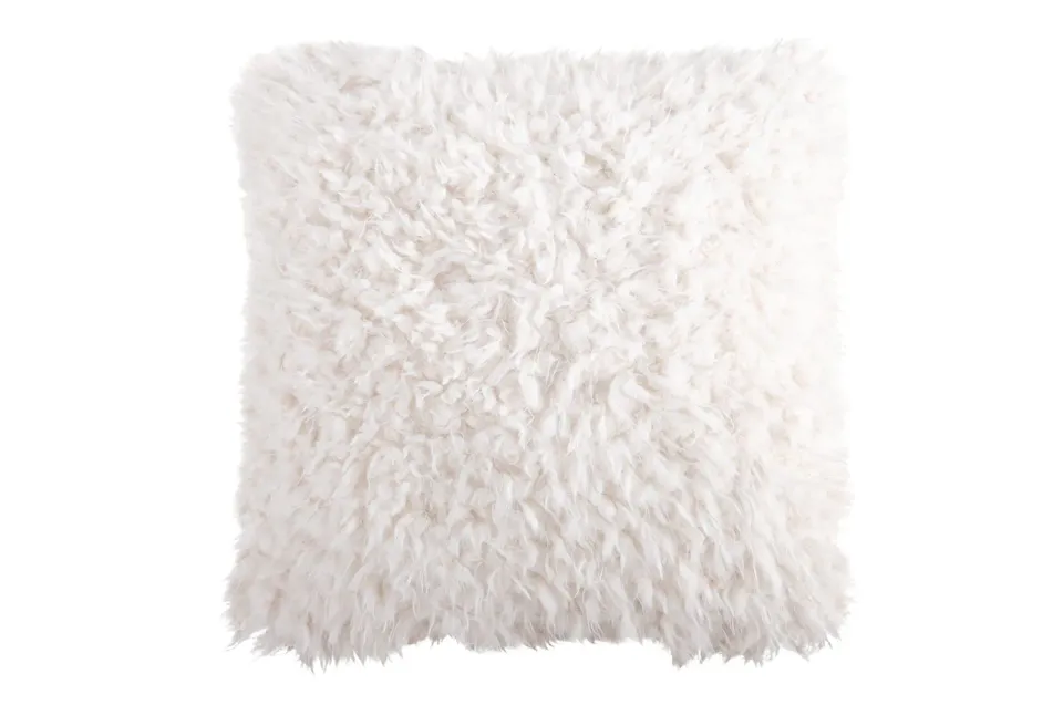 STOF Charme housse coussin 40x40 cm blanc fourrure