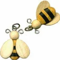Yoko Saito CC2069 breloque abeille bois tirette lot 2
