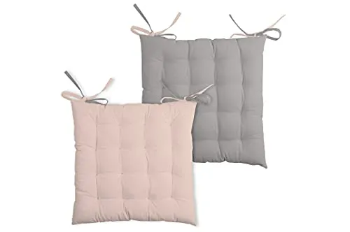STOF Duo galette de chaise 40x40 cm poudre souris coton